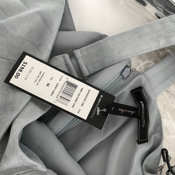 NWT BCBG Maxazria Abbott Grey Faux-Suede Dress M - Picture 4 of 6